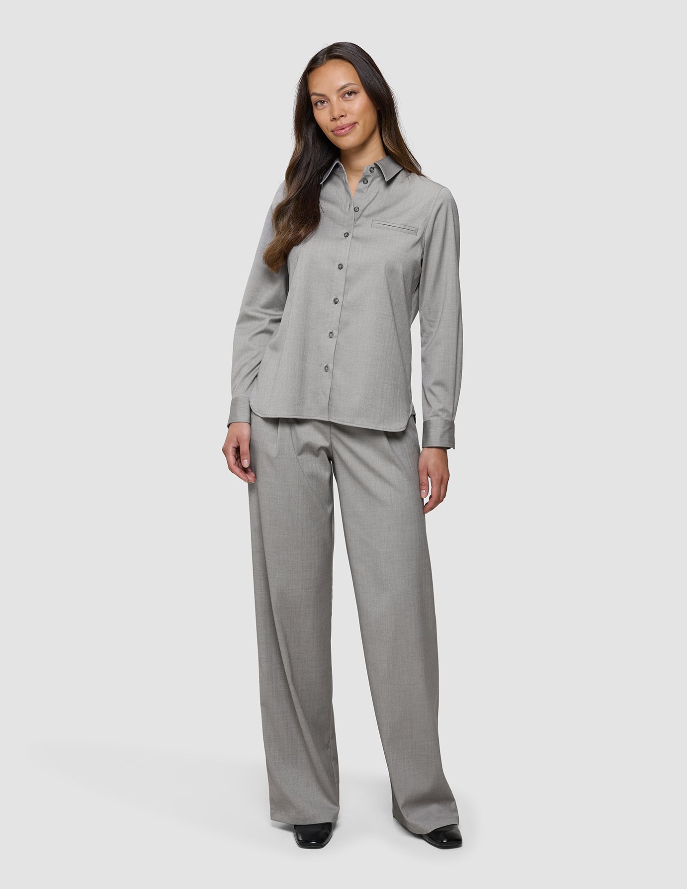 Women's Skye Shirt Mellow Beige Herringbone